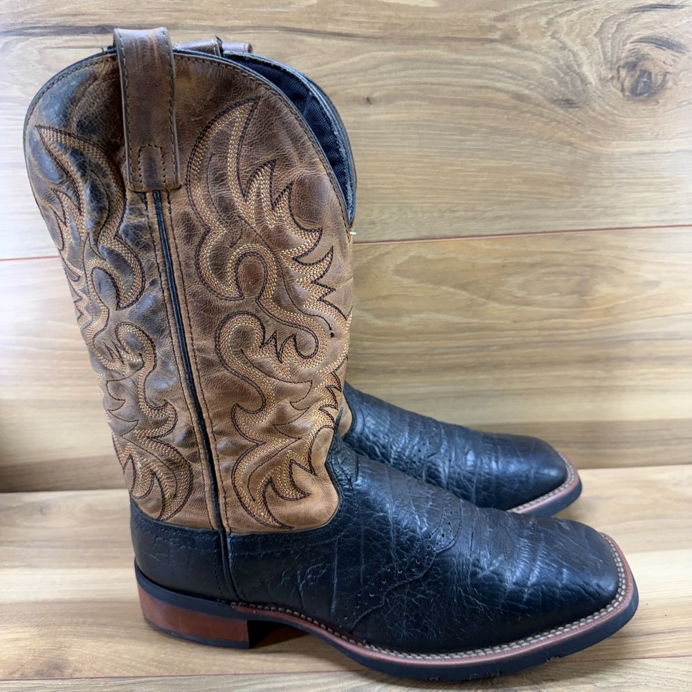 Laredo Western Square‎ Toe Boots Mens 9 D Brown Leather Square Toe Rodeo